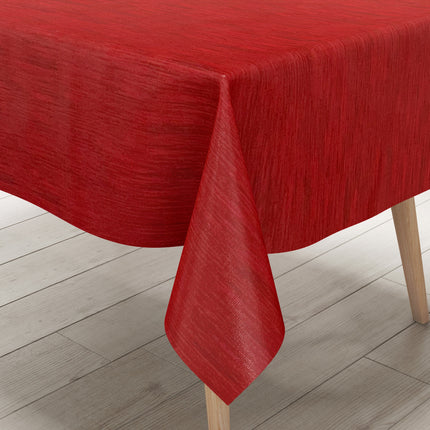Wachstuch Tischdecke geprägt P733-8 Leinenstruktur rot eckig rund oval