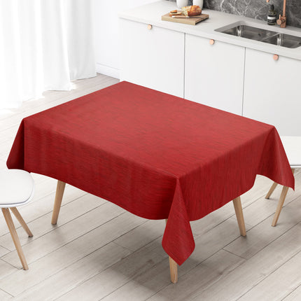 Wachstuch Tischdecke geprägt P733-8 Leinenstruktur rot eckig rund oval