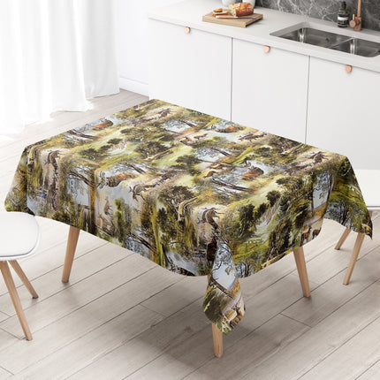 Wachstuch Tischdecke Reh Hirsch Wald Wild