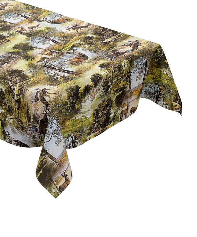 Wachstuch Tischdecke Reh Hirsch Wald Wild