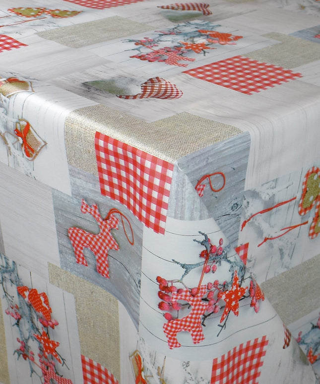 Wachstuch Rolle Winter P8012-1 Herzen Patchwork Rollenware