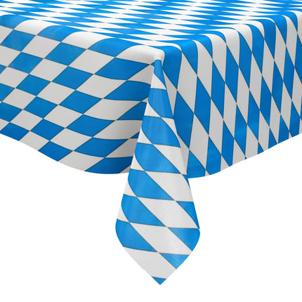 Wachstuch Tischdecke P8074-1 Bayerische Raute blau weiß - Größe, Form und Einfassung frei wählbar