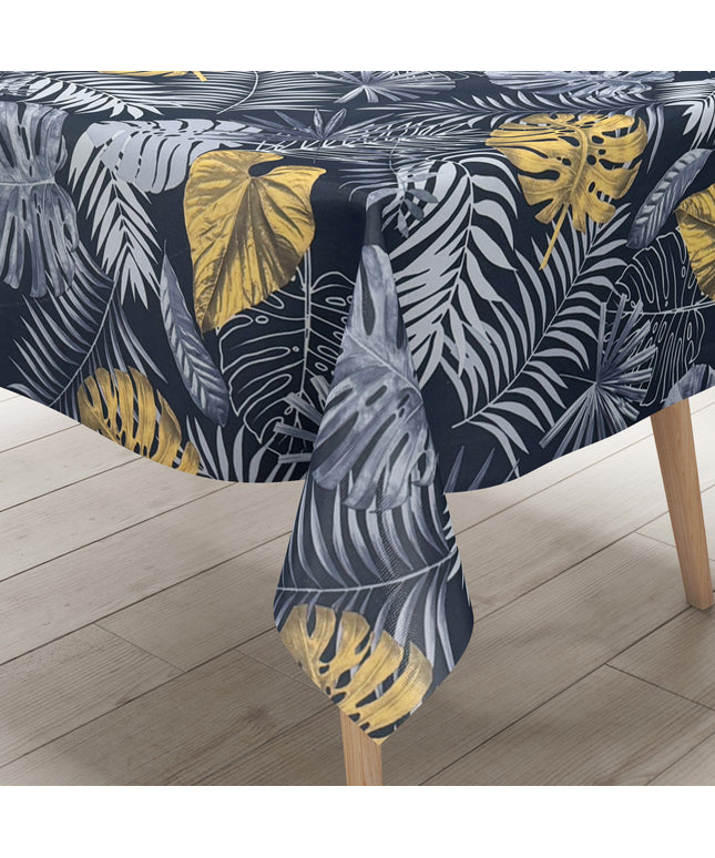 Wachstuch Tischdecke Monstera gold