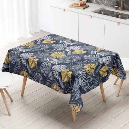 Wachstuch Tischdecke Monstera gold