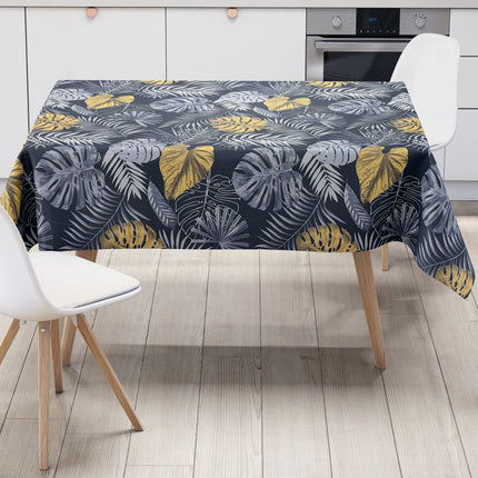 Wachstuch Tischdecke Monstera gold