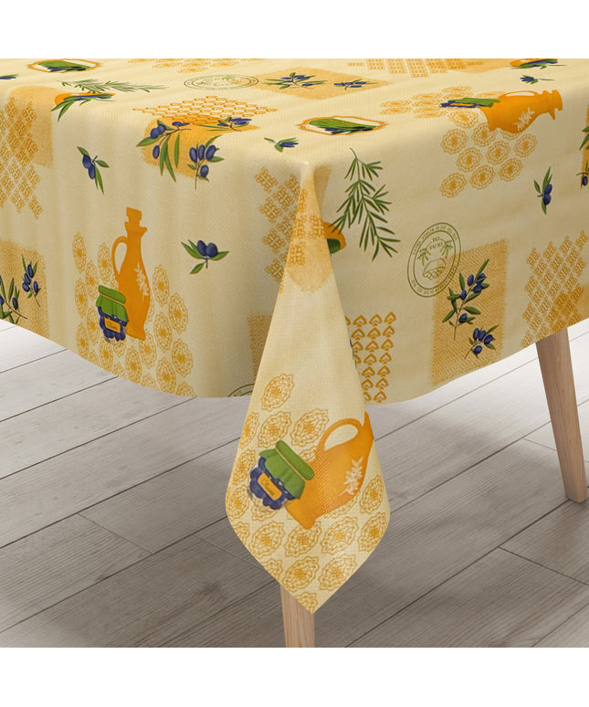 Wachstuch Tischdecke Oliven orange