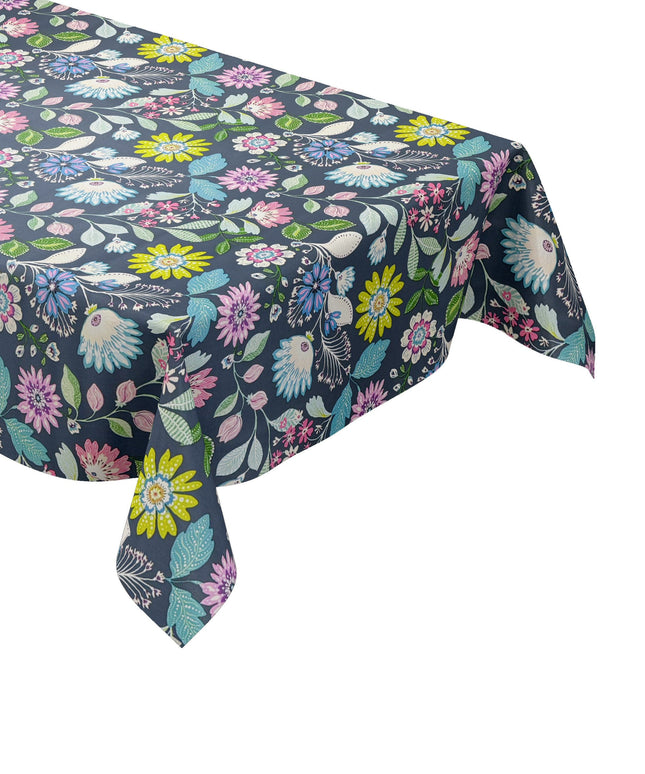 Wacjstuch Tischdecke Blumenwiese  blau
