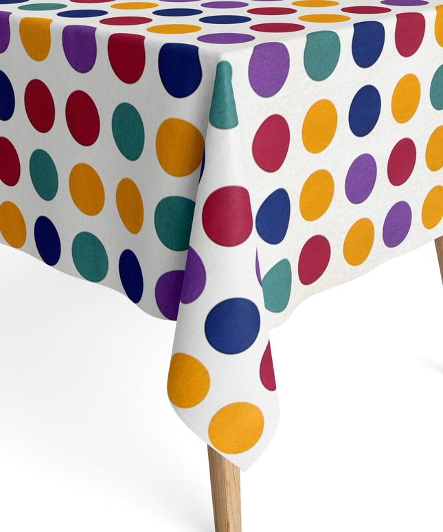 Jacquard Tischdecke bunte Punkte