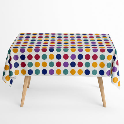 Jacquard Tischdecke bunte Punkte
