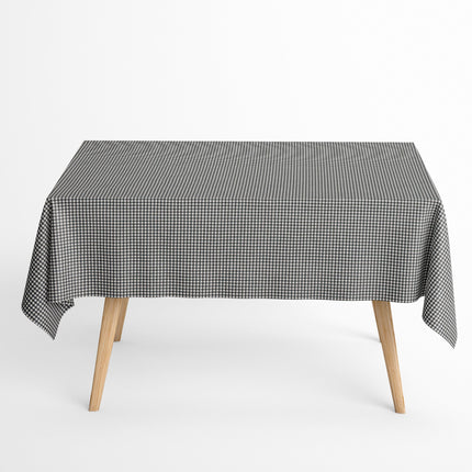 Baumwoll Tischdecke kariert grau