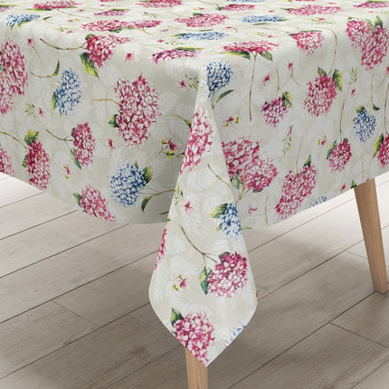 Wachstuch Tischdecke Hortensie beige