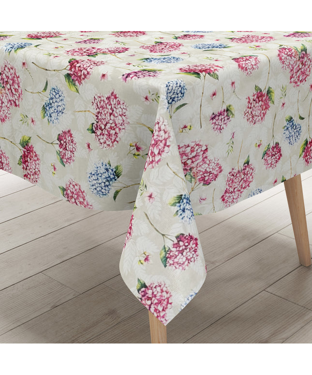 Wachstuch Tischdecke Hortensie beige