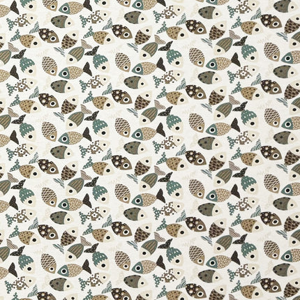 Jacquard Tischdecke aus beschichteter Baumwolle mit Fleckenschutz PESCADO Fische maritim eckig rund oval