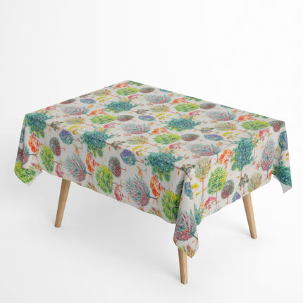 Baumwoll Tischdecke bunte Bäume