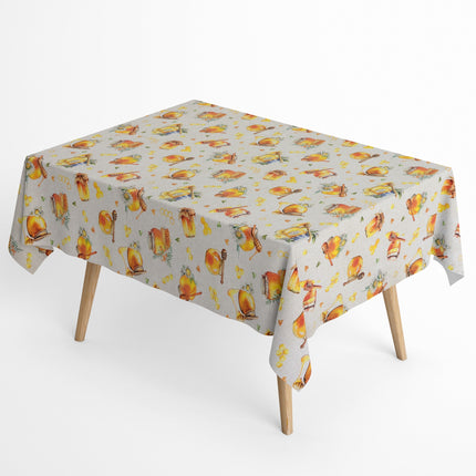Jacqaurd Tischdecke beschichtete Baumwolle Honig Honigwabe