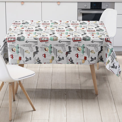 Wachstuch Tischdecke Kinder London Hund Dackel Big Ben