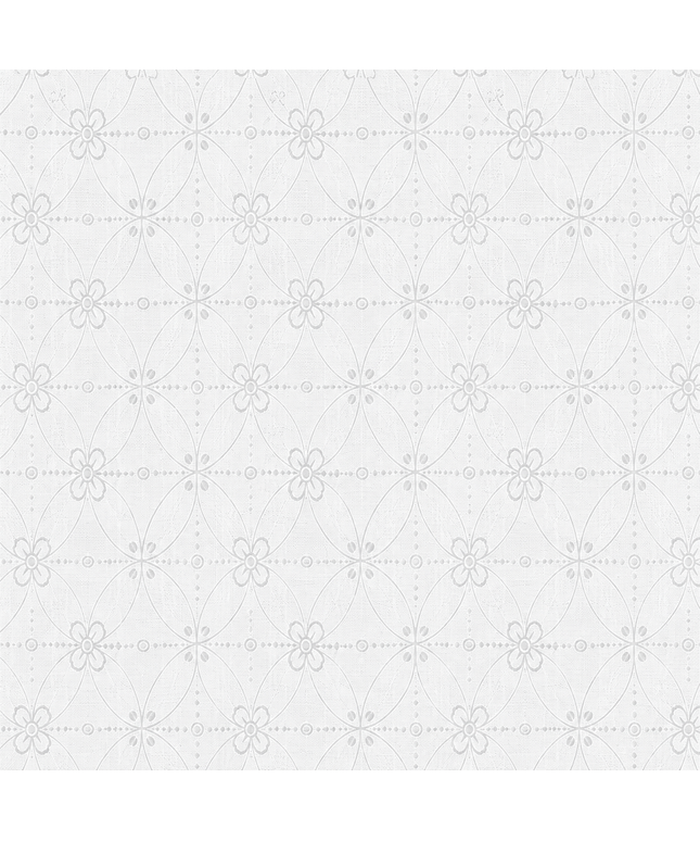 Jacquard Tischdecke aus beschichteter Baumwolle mit Fleckenschutz RIVERA weiß floral Blumen - Größe, Form und Einfassung frei wählbar