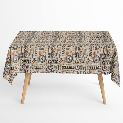 Baumwoll Tischdecke Kaffeemotiv