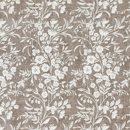 Jacquard Tischdecke beige Blumenranken