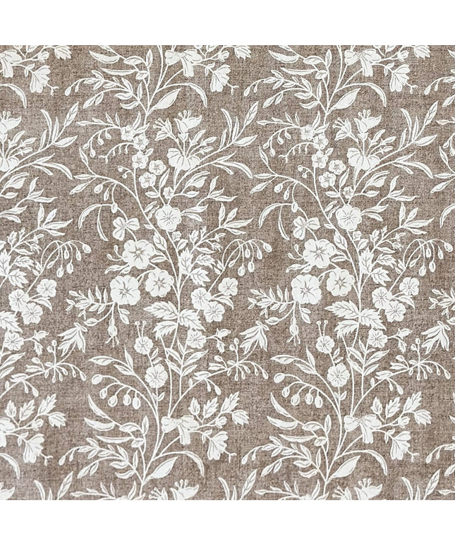 Jacquard Tischdecke beige Blumenranken