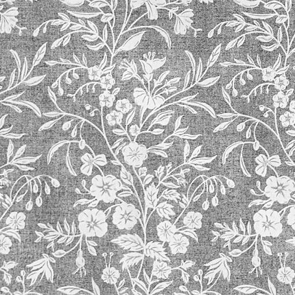 Jacquard Tischdecke Blumenranken auf grau