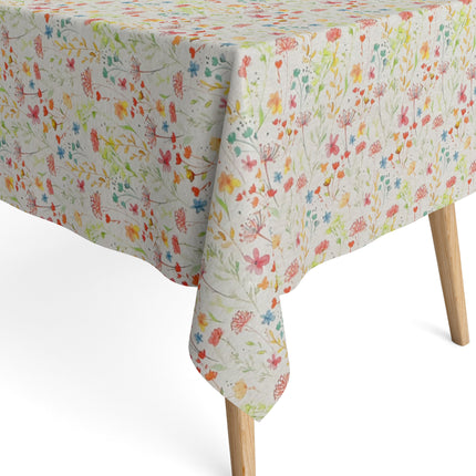Jacquard Tischdecke aus beschichteter Baumwolle mit Fleckenschutz SERENA 3 Blumenwiese Gräser Pusteblume eckig rund oval
