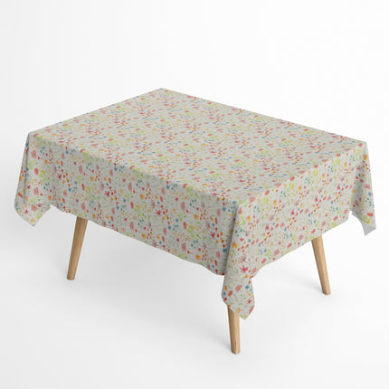 Jacquard Tischdecke aus beschichteter Baumwolle mit Fleckenschutz SERENA 3 Blumenwiese Gräser Pusteblume eckig rund oval