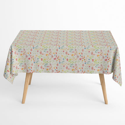 Jacquard Tischdecke aus beschichteter Baumwolle mit Fleckenschutz SERENA 3 Blumenwiese Gräser Pusteblume eckig rund oval
