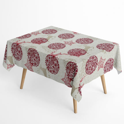 Jacquard Tischdecke beschichtete Baumwolle Fleckenschutz SNOW FLAKE Rentier Schneeflocken Weihnachten eckig rund oval