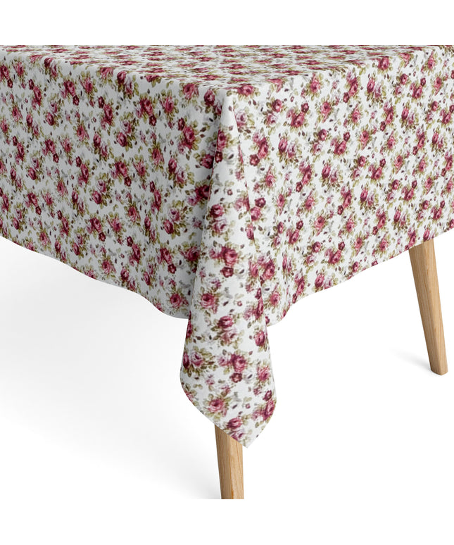 Baumwoll Tischdecke rote Rosen