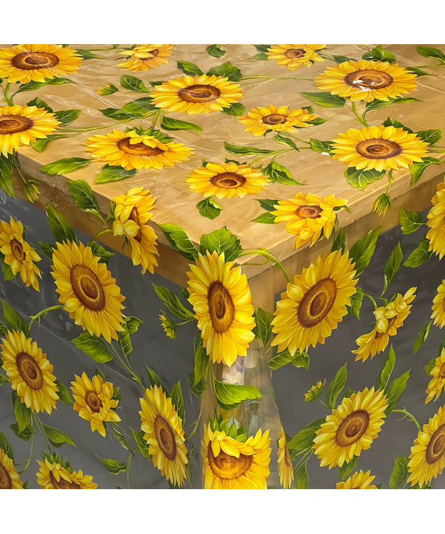 Tischdecke Tischfolie transparent glasklar TF8988-01 Sonnenblumen 0,15 mm 150 my Stärke