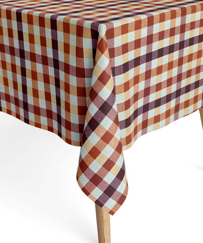 Jacquard Tischdecke kariert rot