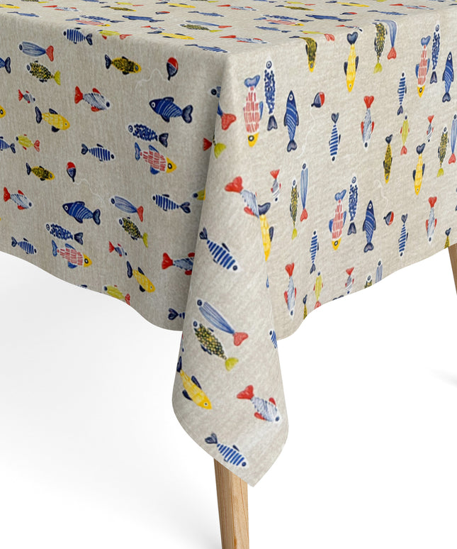 Jacquard Tischdecke bunte Fische