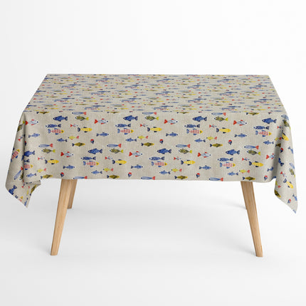 Jacquard Tischdecke bunte Fische
