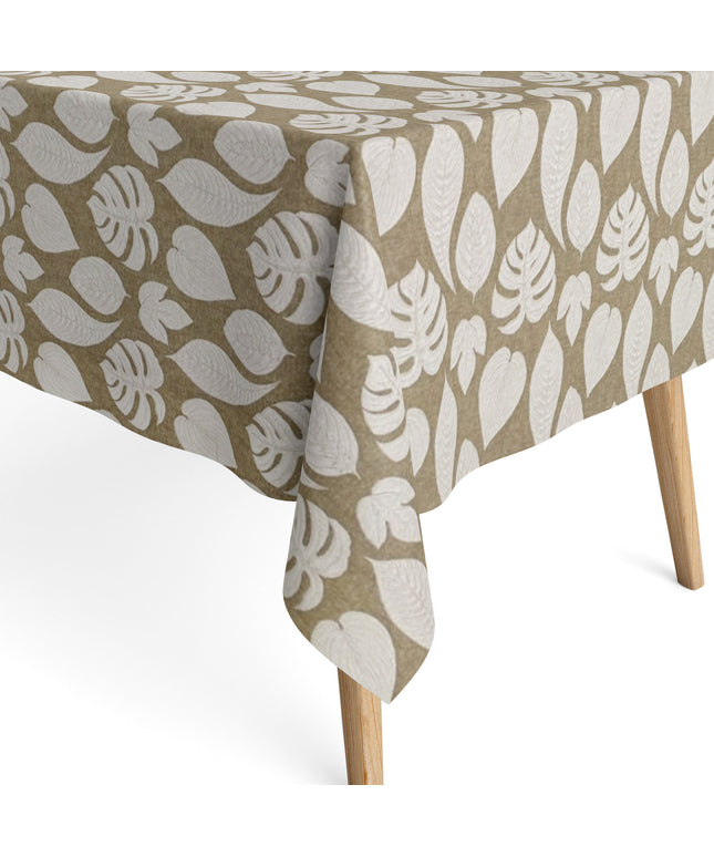 Jacquard Tischdecke aus beschichteter Baumwolle mit Fleckenschutz VELEZ Monstera Dschungel eckig rund oval