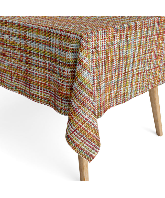 Wachstuch Tischdecke leinen Optik bunt