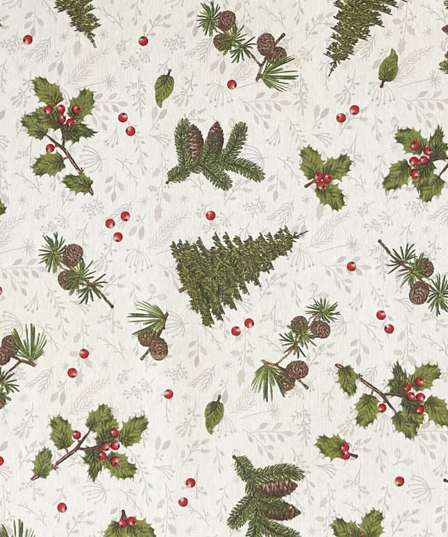 Tischdecke beschichtete Baumwolle Tannenbaum Tannenzapfen