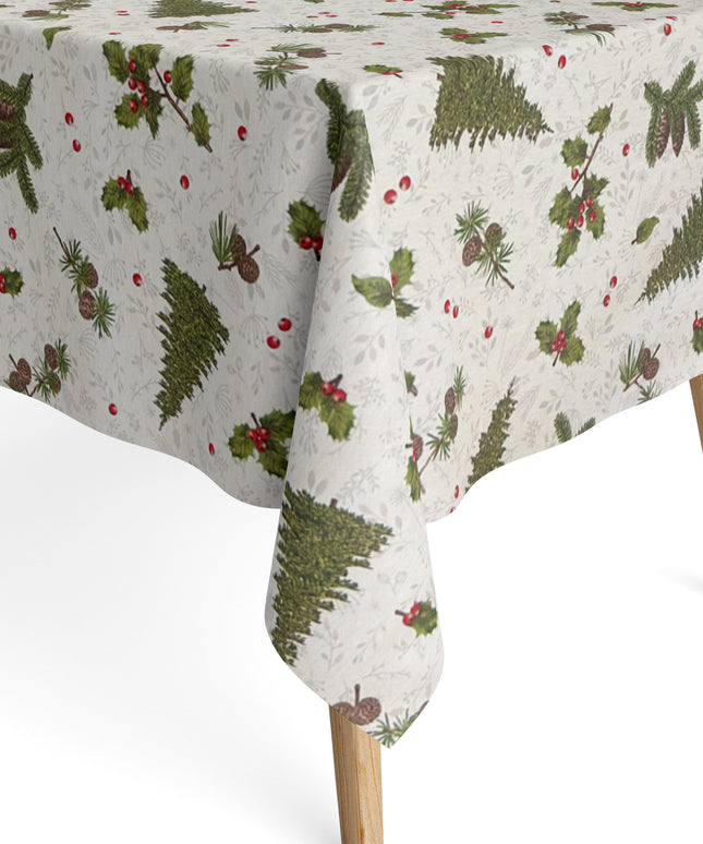 Tischdecke beschichtete Baumwolle Tannenbaum Tannenzapfen