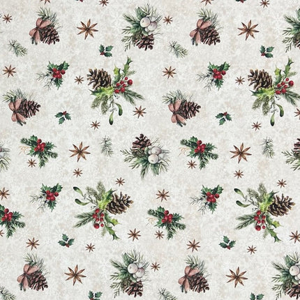 Jacquard Tischdecke beschichtete Baumwolle Weihnachten XMAS01 60465 eckig rund oval