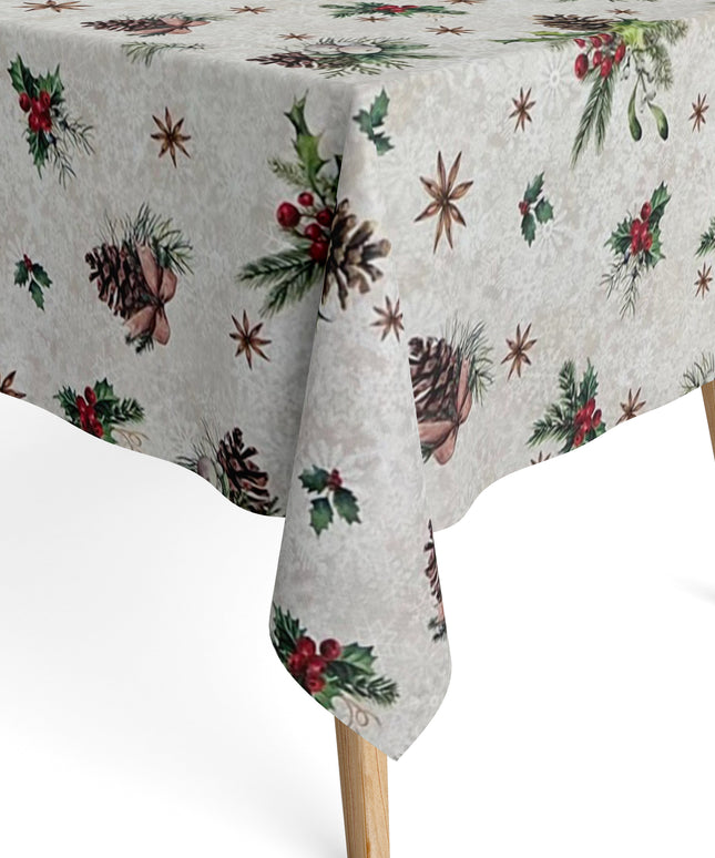 Jacquard Tischdecke beschichtete Baumwolle Weihnachten XMAS01 60465 eckig rund oval