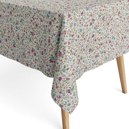 Jacquard Tischdecke aus beschichteter Baumwolle mit Fleckenschutz YILDA3 Blumenwiese eckig rund oval