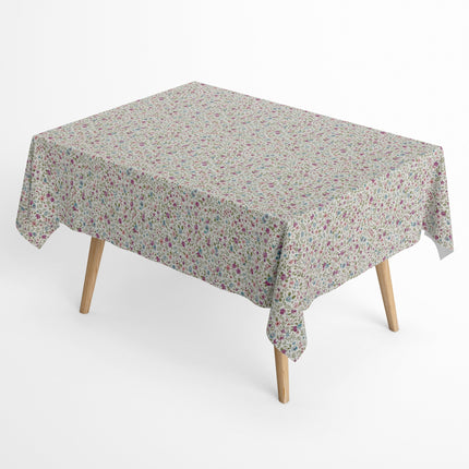 Jacquard Tischdecke aus beschichteter Baumwolle mit Fleckenschutz YILDA3 Blumenwiese eckig rund oval