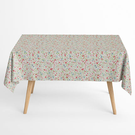 Jacquard Tischdecke aus beschichteter Baumwolle mit Fleckenschutz YILDA4 Blumenwiese eckig rund oval