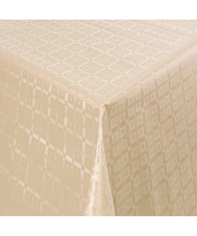 Wachstuch Damast geprägt Karo beige