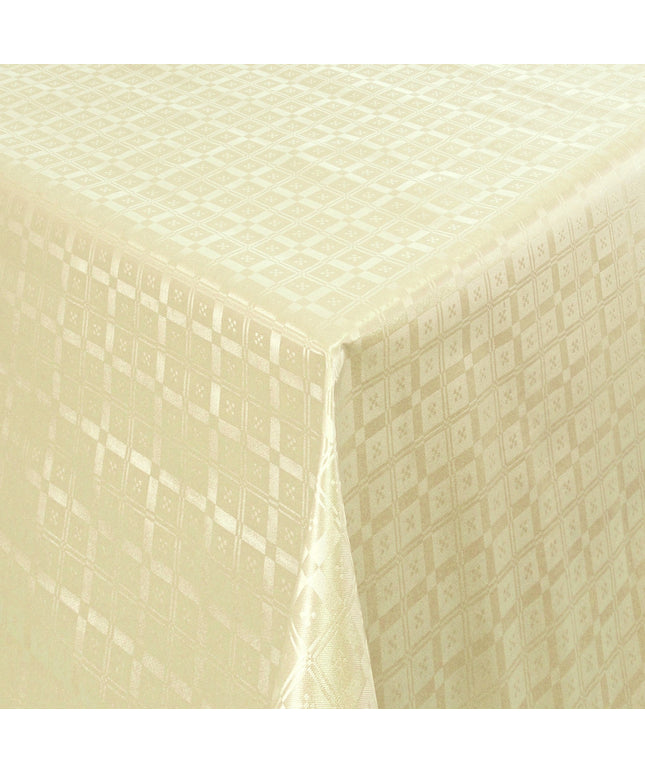 Wachstuch Tischdecke Damast geprägt 03011-56 champagne Karo kariert eckig rund oval