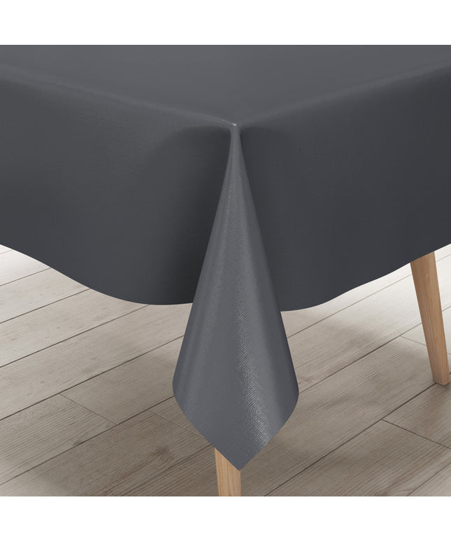 abwaschbare Wachstuch Tischdecke uni  anthrazit grau einfarbig Rollenware Meterware