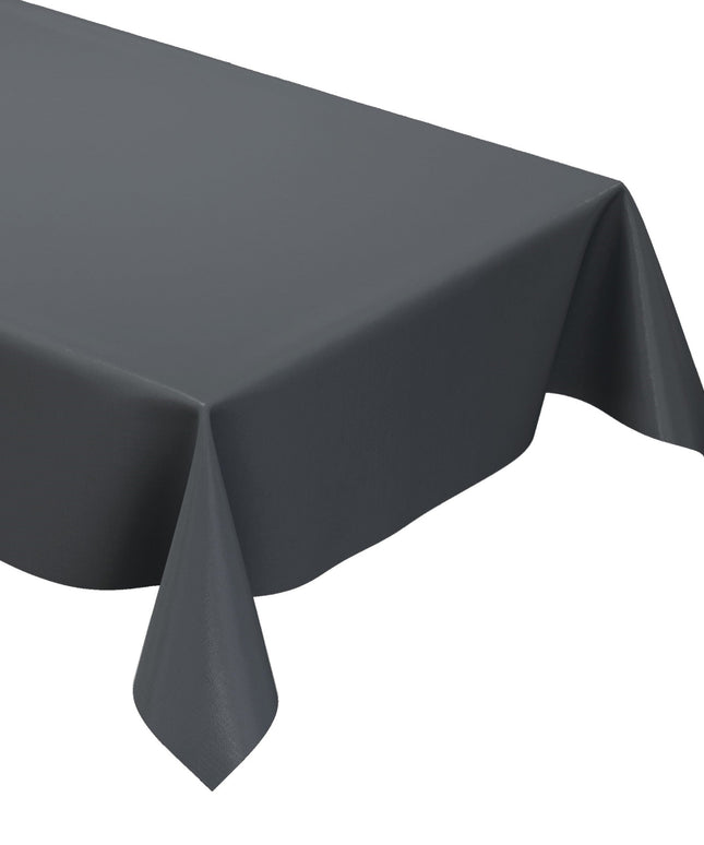 abwaschbare Wachstuch Tischdecke uni  anthrazit grau einfarbig Rollenware Meterware