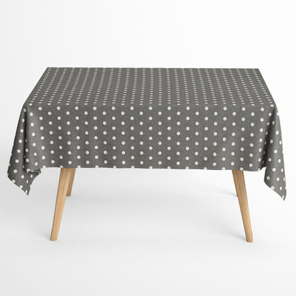 Jacquard Tischdecke aus beschichteter Baumwolle Fleckenschutz VAN GOGH OSCURO anthrazit Punkte eckig rund oval
